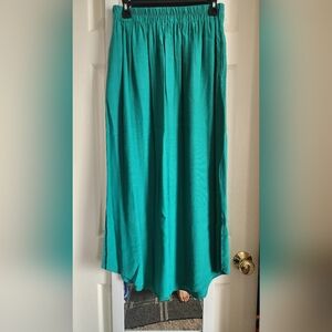 Loft Women’s Teal Green Elastic-Waist Maxi Skirt